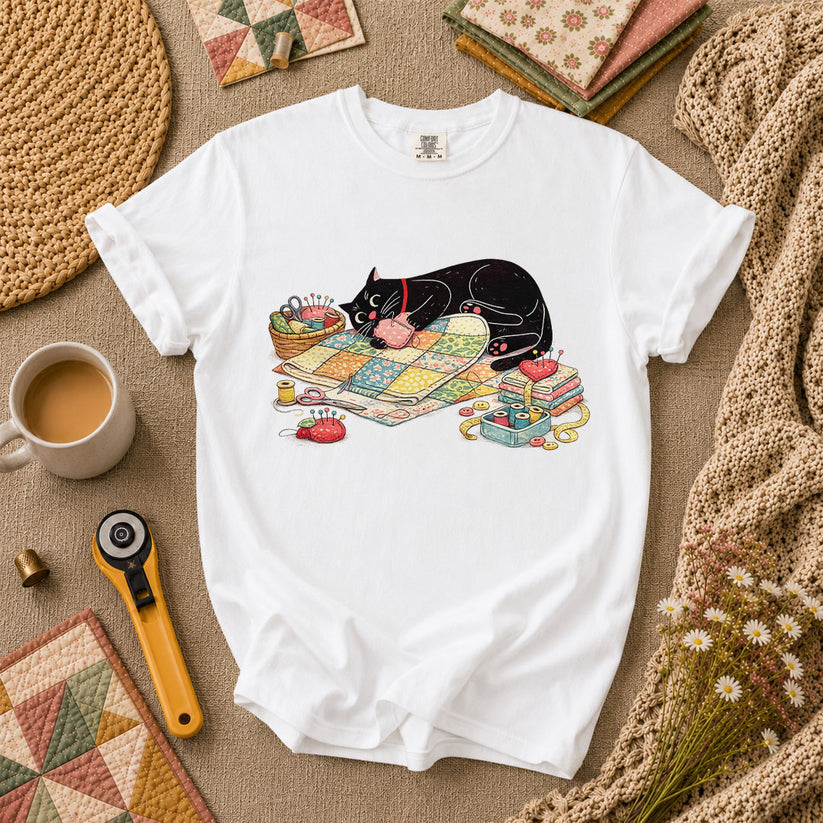 Meow Bite Sleeping Cat T-Shirt - White