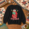 Merry Quiltmas Patchwork Snowman With Rotary Cutters Sweatshirt
