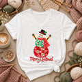 Merry Quiltmas Patchwork Snowman With Rotary Cutters Women's V-Neck