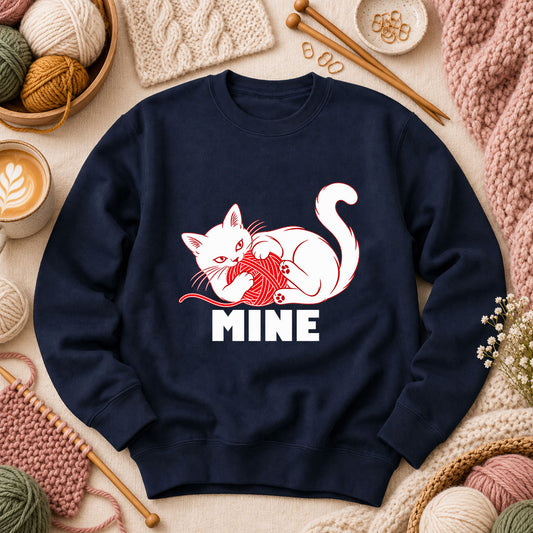 Mine Cat With Yarn Ball Long Sleeve