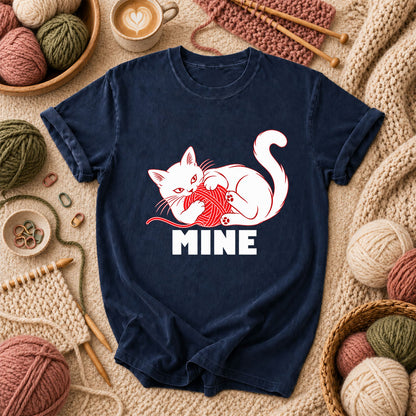 Mine Cat With Yarn Ball T-Shirt
