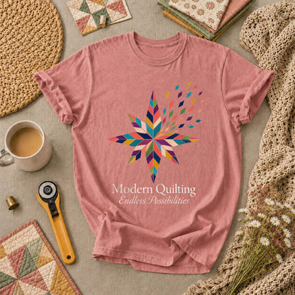 Modern Quilting Endless Possibilities Star T-Shirt - Heather Mauve