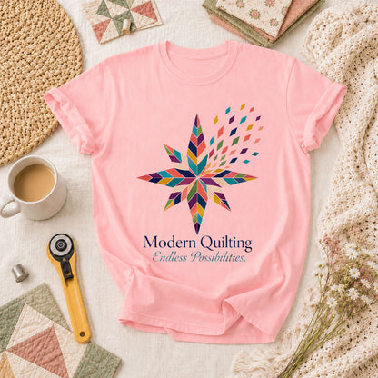 Modern Quilting Endless Possibilities Star T-Shirt - Pink