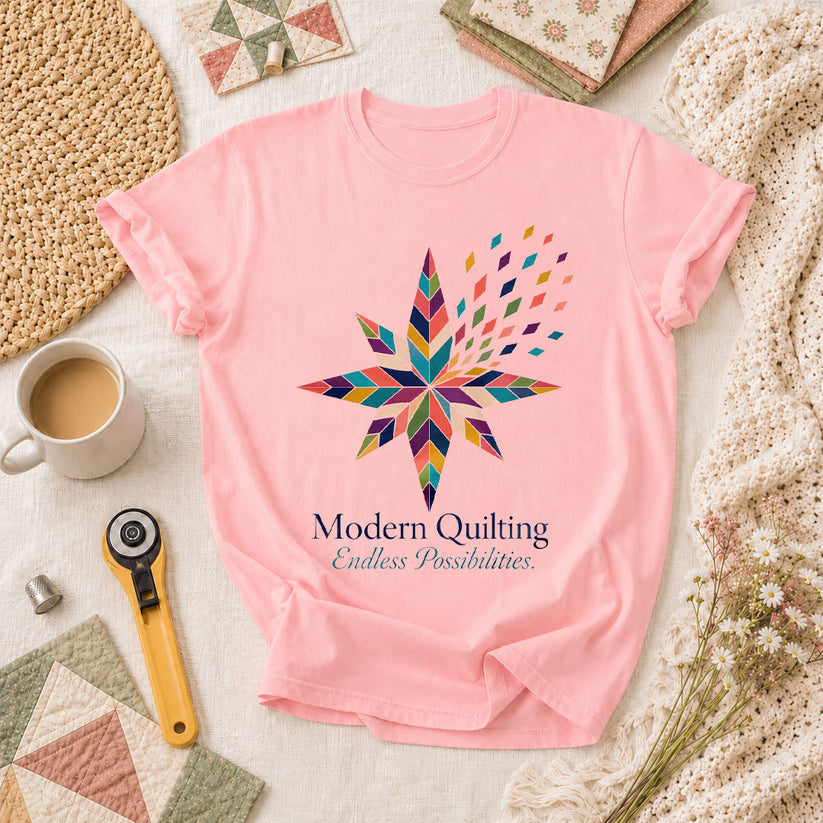 Modern Quilting Endless Possibilities Star T-Shirt - Pink
