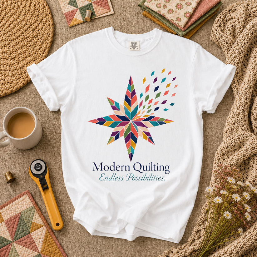 Modern Quilting Endless Possibilities Star T-Shirt - White
