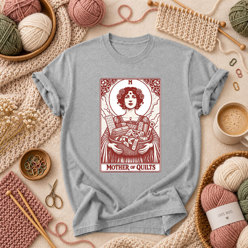 Mother Of Quilts Tarot Card T-Shirt - Athletic Heather