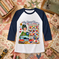 My Happy Place Vintage Quilter Woman Sewing Machine Raglan Sleeve