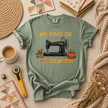 My Kind Of Housework Sew T-Shirt - Forest Green