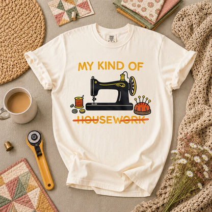 My Kind Of Housework Sew T-Shirt - Ivory