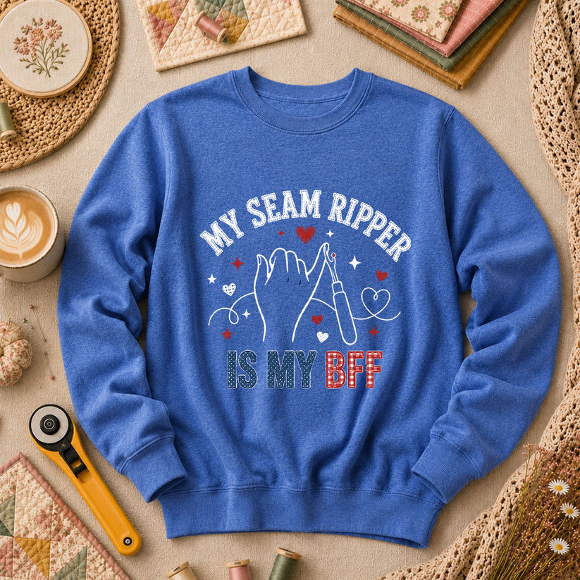 My Seam Ripper Is My BFF Long Sleeve - Heather True Royal