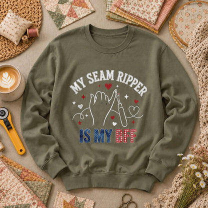 My Seam Ripper Is My BFF Long Sleeve - Military Green
