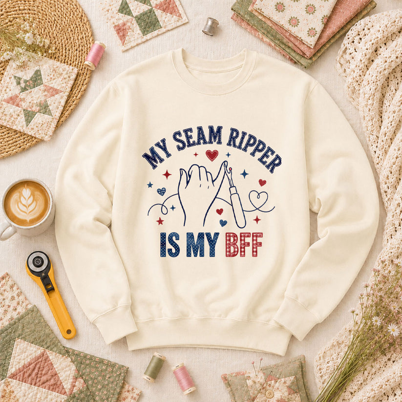 My Seam Ripper Is My BFF Long Sleeve - Natural
