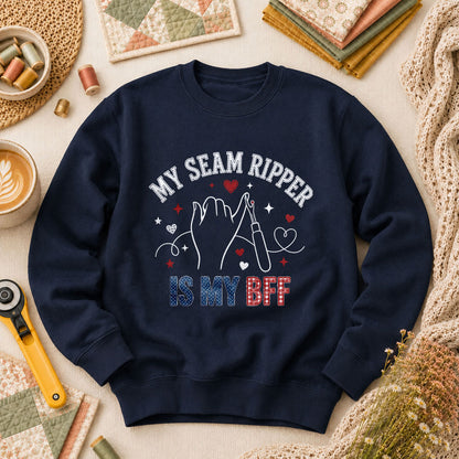 My Seam Ripper Is My BFF Long Sleeve - Navy