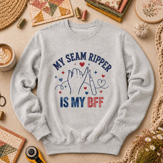 My Seam Ripper Is My BFF Long Sleeve - Sport Grey