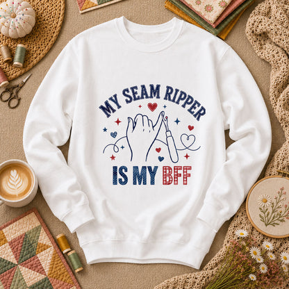 My Seam Ripper Is My BFF Long Sleeve - White