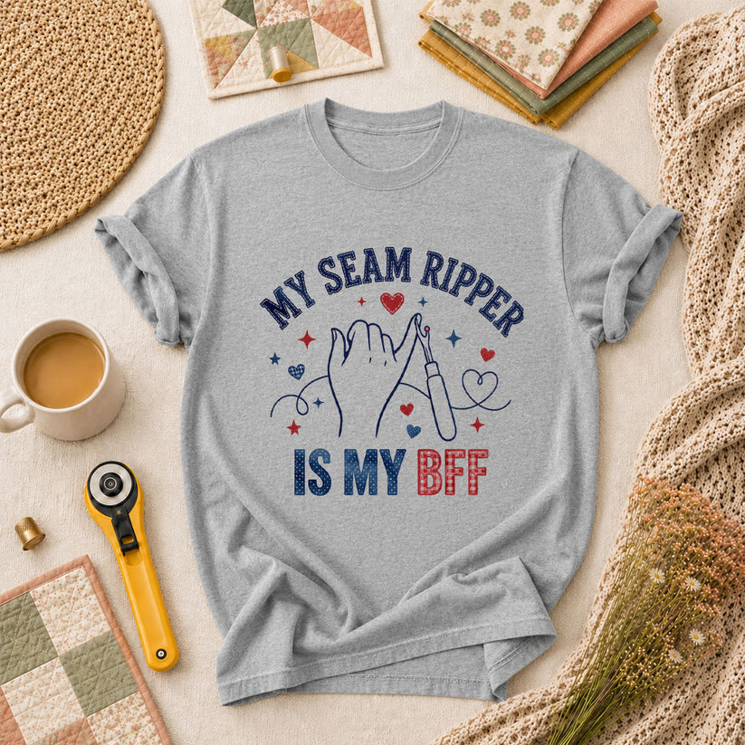 My Seam Ripper Is My BFF T-Shirt - Athletic Heather