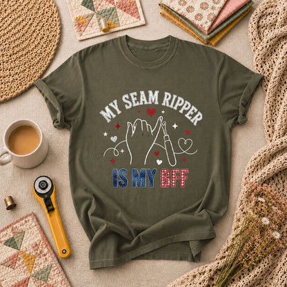 My Seam Ripper Is My BFF T-Shirt - Military Green