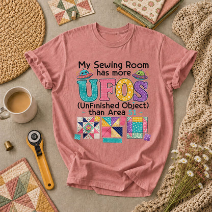 My Sewing Room Has More UFOs Than Area 51 T-Shirt - Heather Mauve