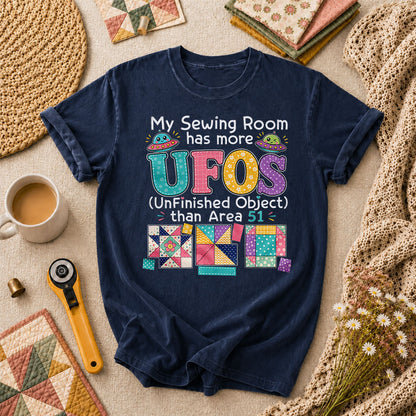 My Sewing Room Has More UFOs Than Area 51 T-Shirt - Navy