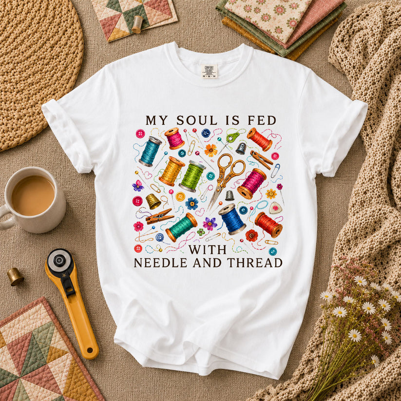 My Soul Is Fed With Needle And Thread T-Shirt - White