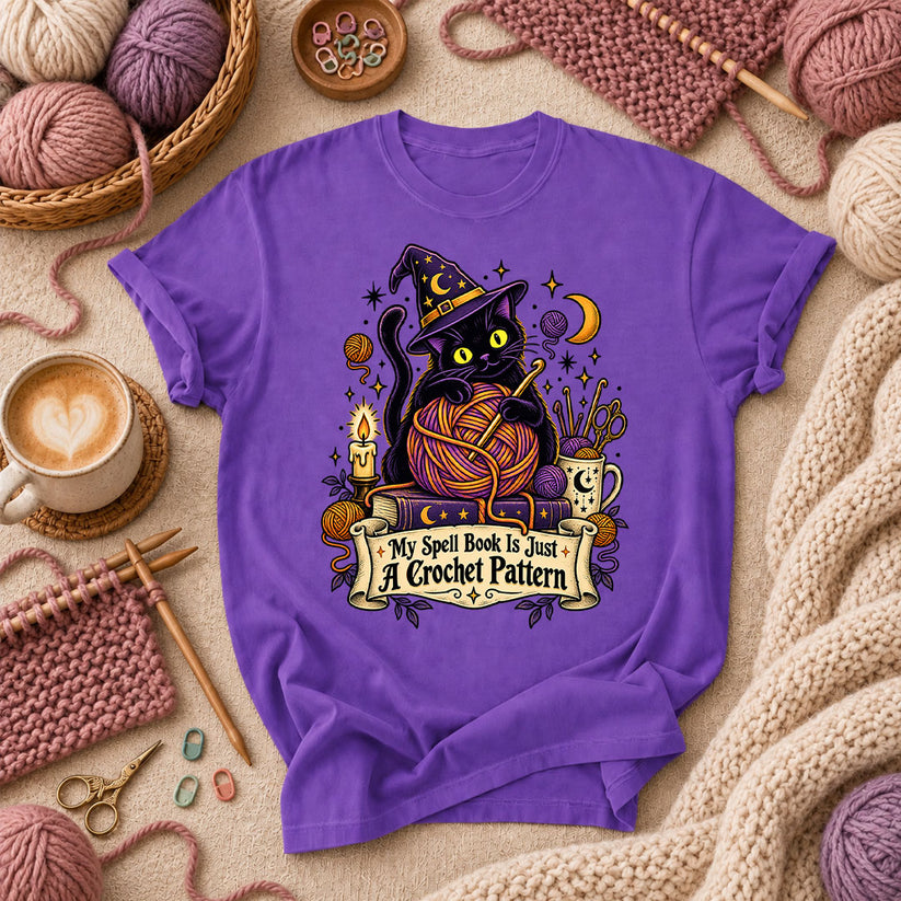 My Spell Book Is Just A Crochet Pattern T-Shirt - Purple
