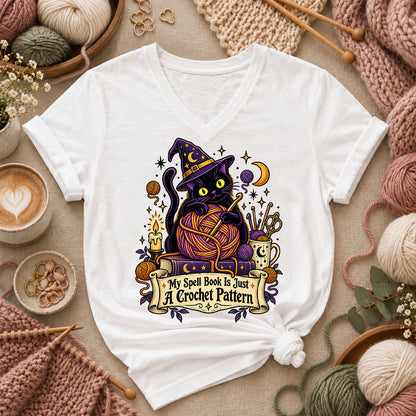 My Spell Book Is Just A Crochet Pattern Women's V-Neck - White