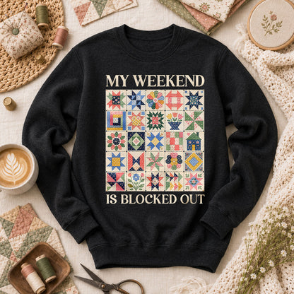 My Weekend Is Blocked Out Long Sleeve - Black