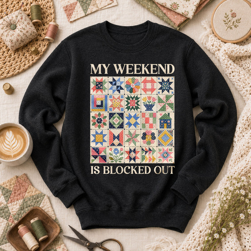 My Weekend Is Blocked Out Long Sleeve - Black