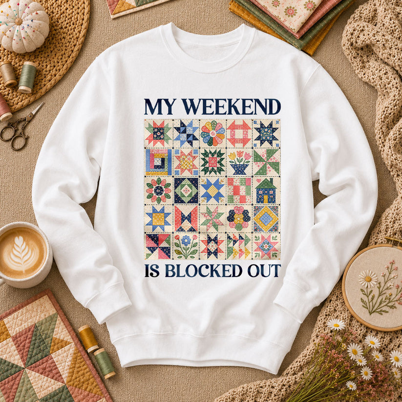 My Weekend Is Blocked Out Long Sleeve - White
