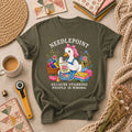 Needlepoint Because Stabbing People Is Wrong Duck T-Shirt