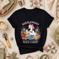 Needlepoint Because Stabbing People Is Wrong Duck Women's V-Neck