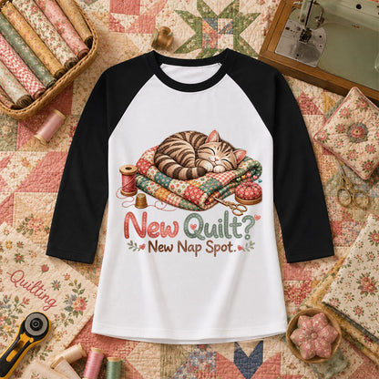New Quilt New Nap Spot Cat Raglan Sleeve - Black