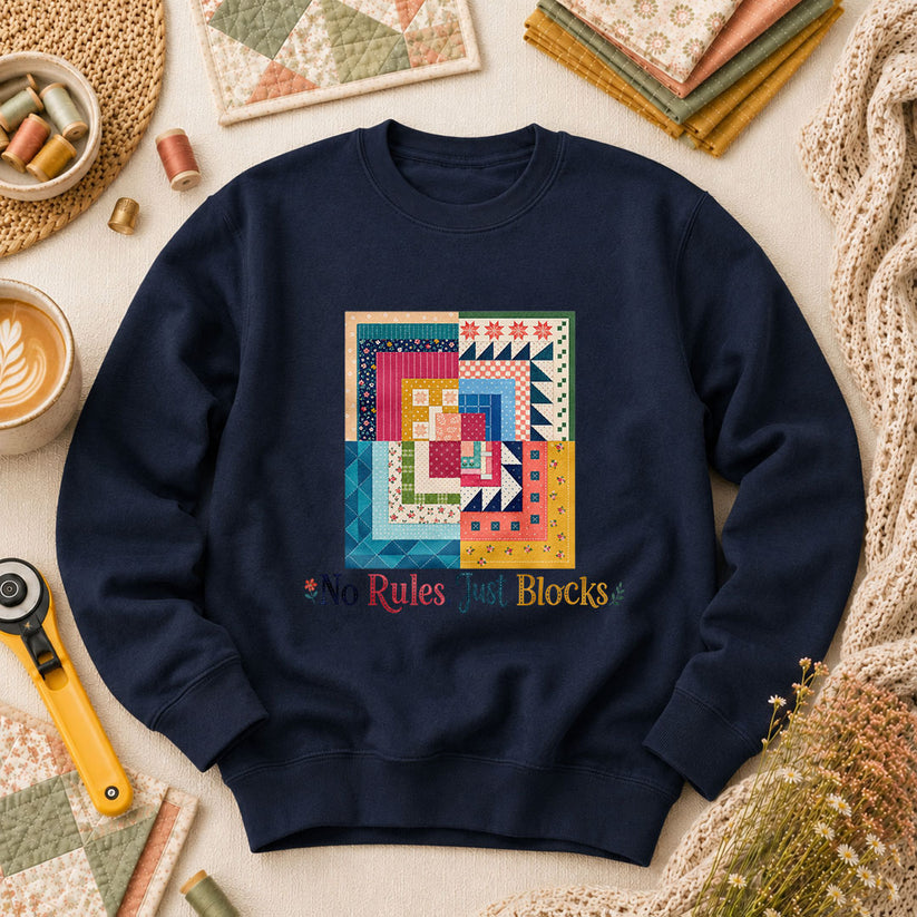 No Rules Just Blocks Long Sleeve - Navy