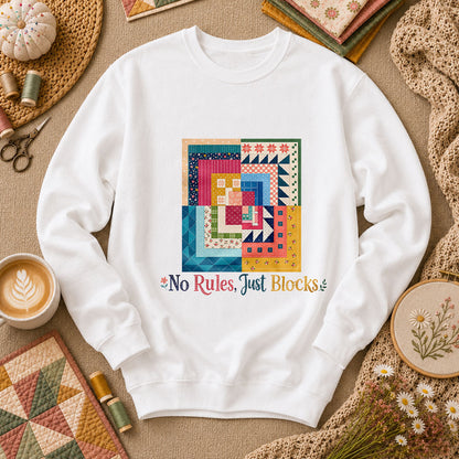 No Rules Just Blocks Long Sleeve - White