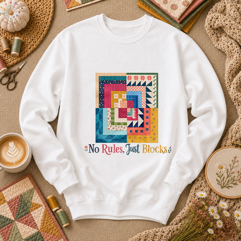 No Rules Just Blocks Long Sleeve - White