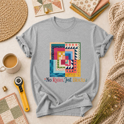 No Rules Just Blocks T-Shirt - Athletic Heather