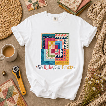 No Rules Just Blocks T-Shirt - White