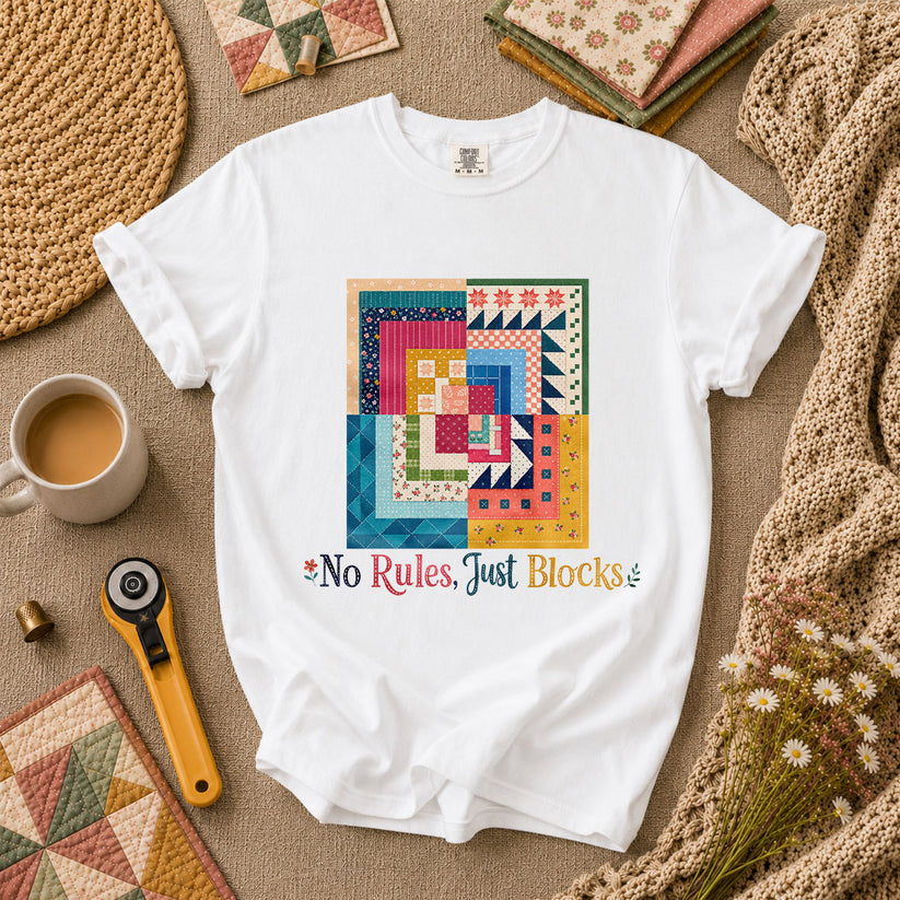 No Rules Just Blocks T-Shirt - White