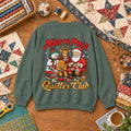 North Pole Quilter Club Santa Reindeer Snowman Sweatshirt