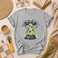 Octopus UFO Quilt Abduction Vintage Sketch T-Shirt