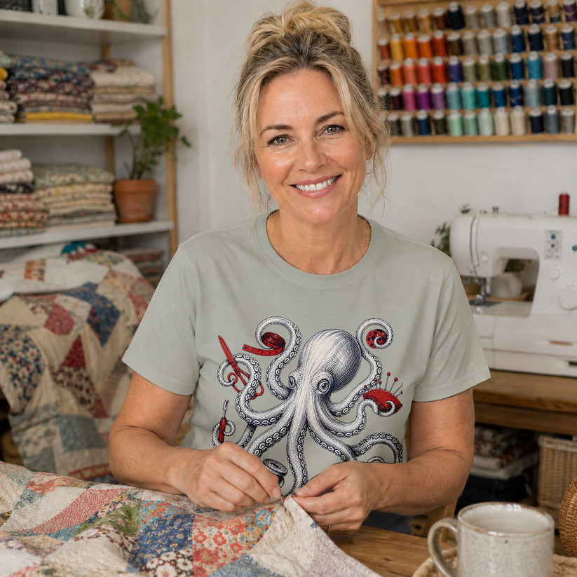 Octopus Quilter Elegant T-shirt