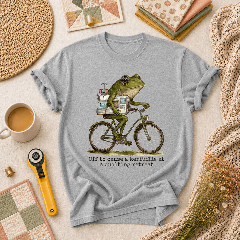 Off To Cause A Kerfuffle At A Quilting Retreat T-Shirt - Athletic Heather