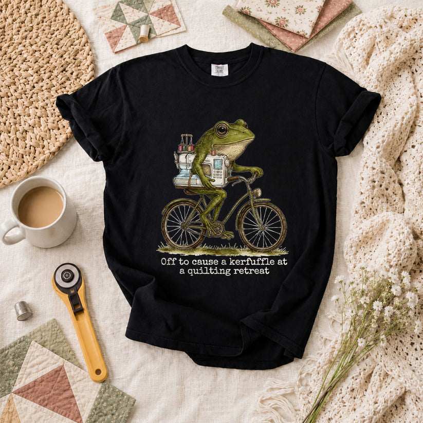 Off To Cause A Kerfuffle At A Quilting Retreat T-Shirt - Black