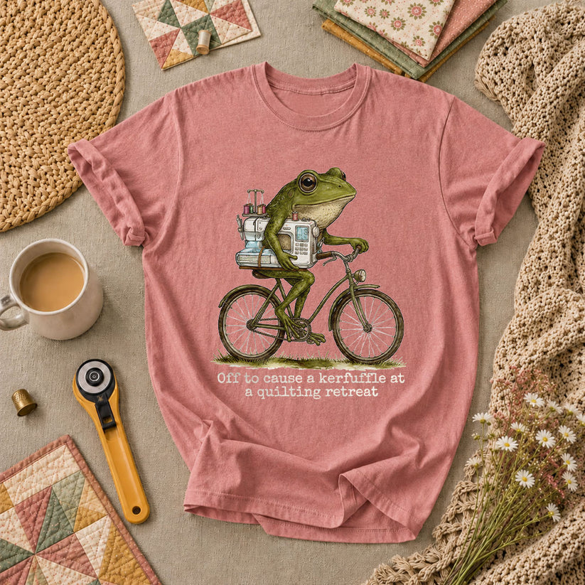 Off To Cause A Kerfuffle At A Quilting Retreat T-Shirt - Heather Mauve