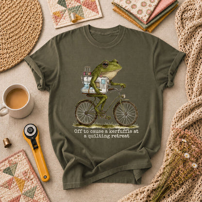 Off To Cause A Kerfuffle At A Quilting Retreat T-Shirt - Military Green