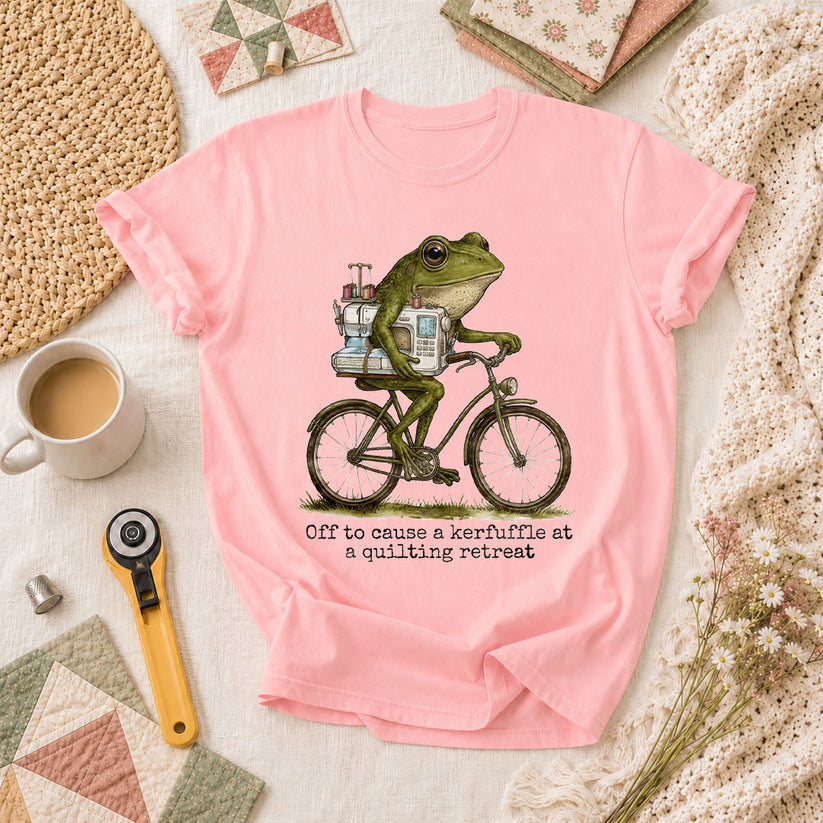 Off To Cause A Kerfuffle At A Quilting Retreat T-Shirt - Pink
