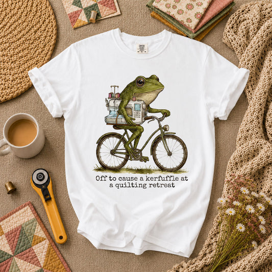 Off To Cause A Kerfuffle At A Quilting Retreat T-Shirt - White