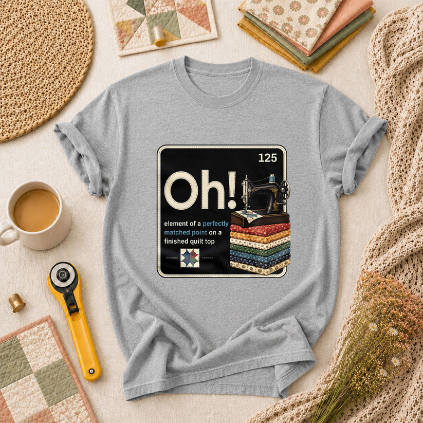 Oh Element Of A Perfectly Matched Point Quilter Periodic T-Shirt - Athletic Heather