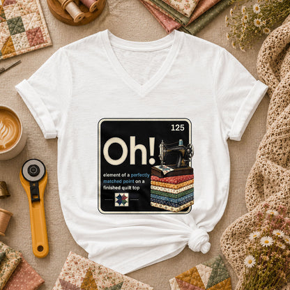 Oh Element Of A Perfectly Matched Point Quilter Periodic Women's V-Neck - White