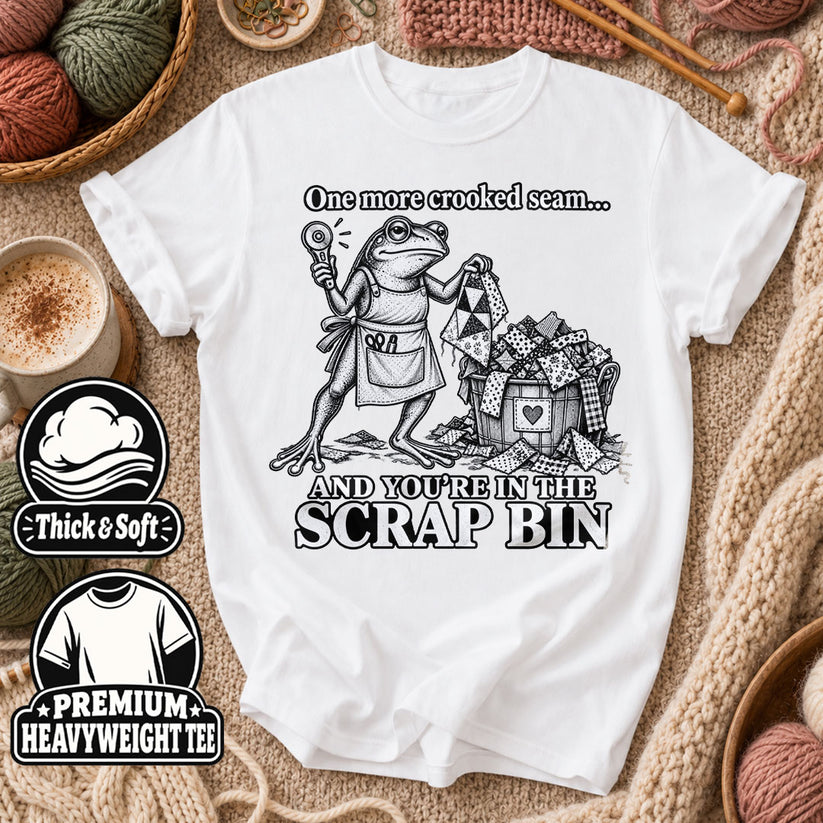 One More Crooked Seam Scrap Bin Frog T-Shirt - White
